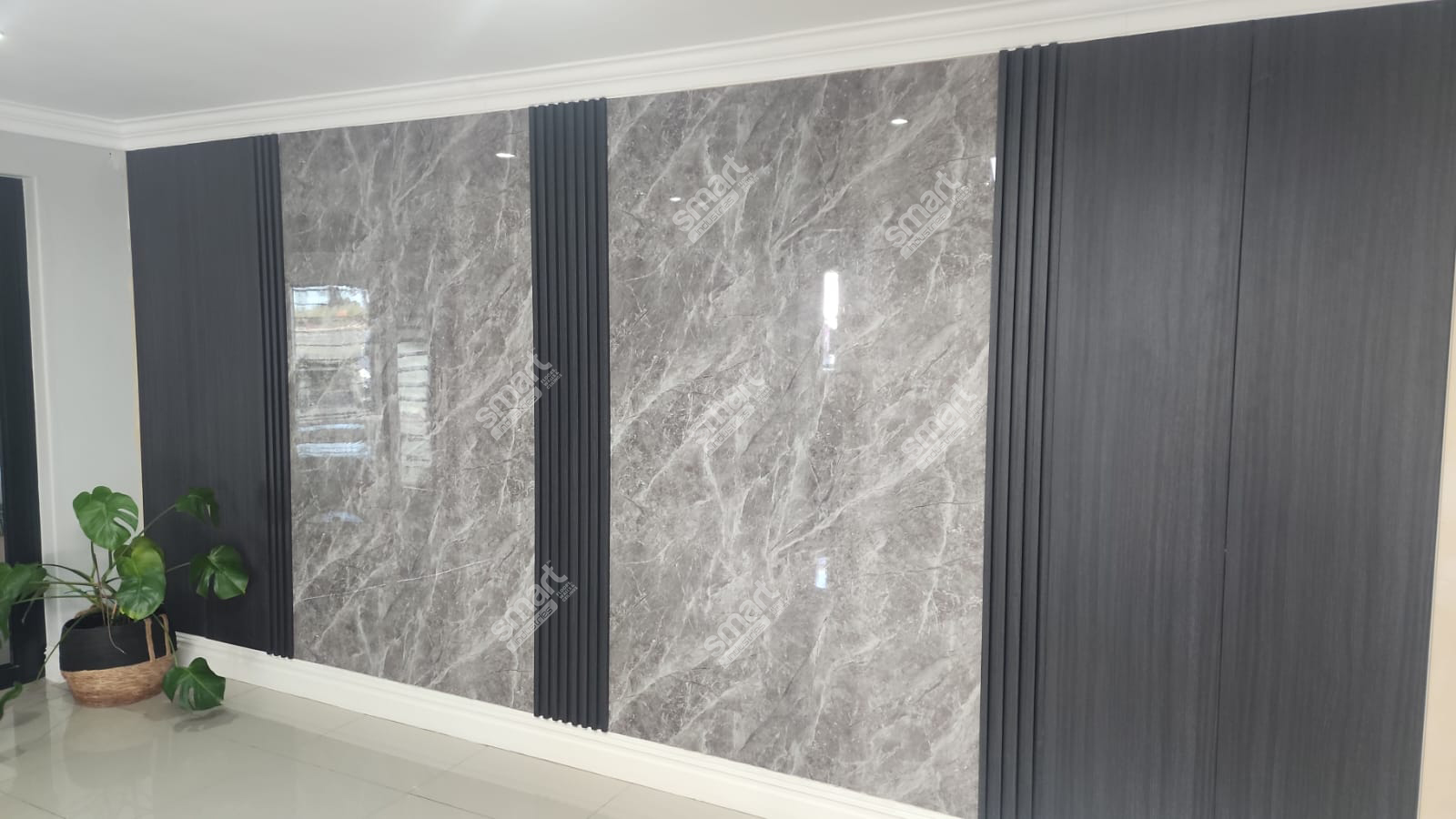 PVC Grey Marble and Charcoal